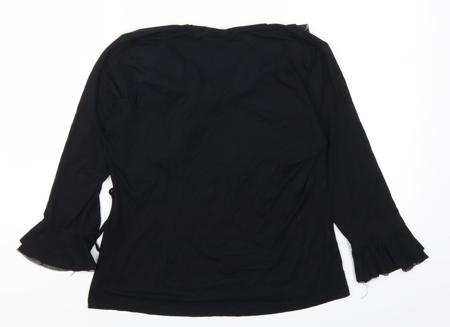 Womens UK Size 16 BHS Black Basic T-Shirt