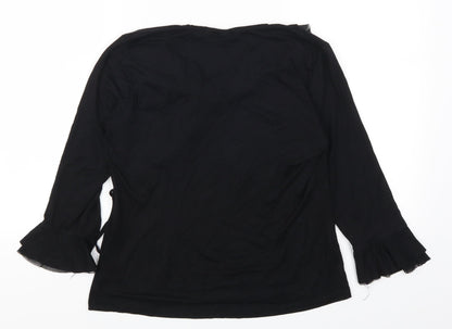 Womens UK Size 16 BHS Black Basic T-Shirt