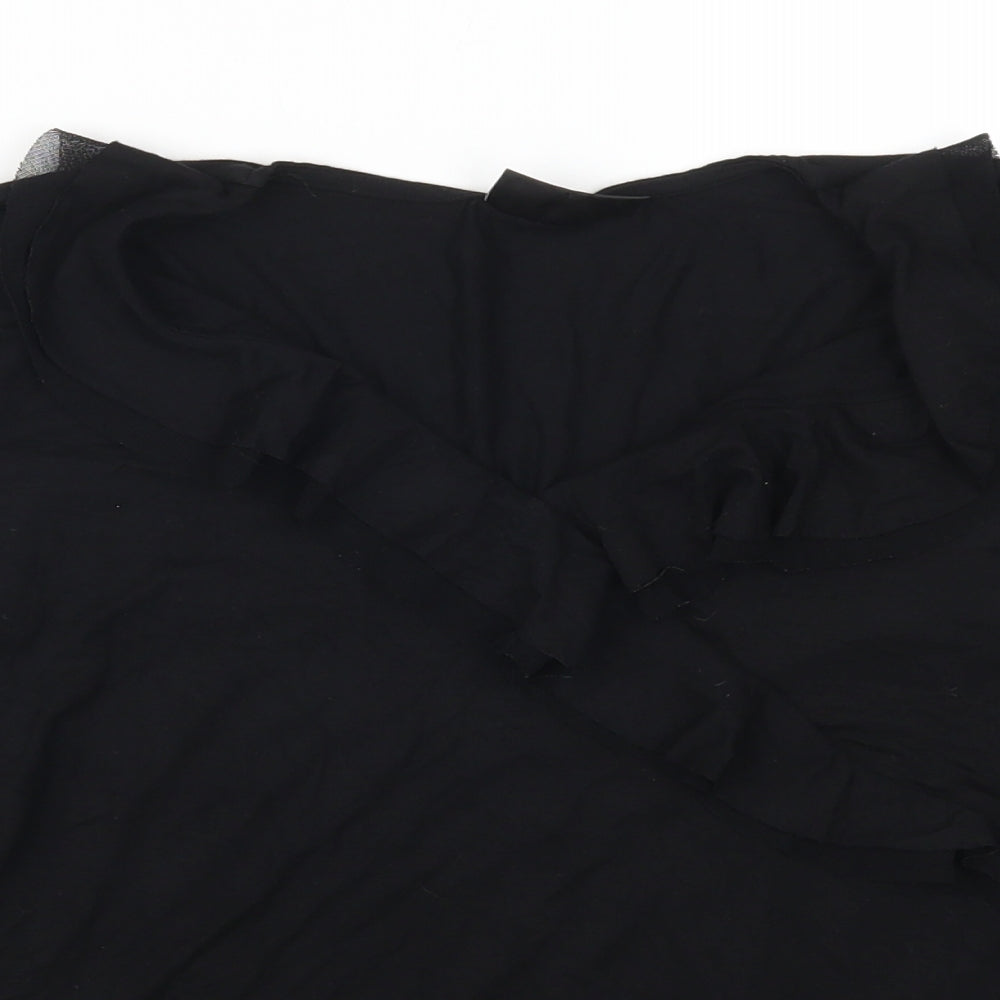 Womens UK Size 16 BHS Black Basic T-Shirt
