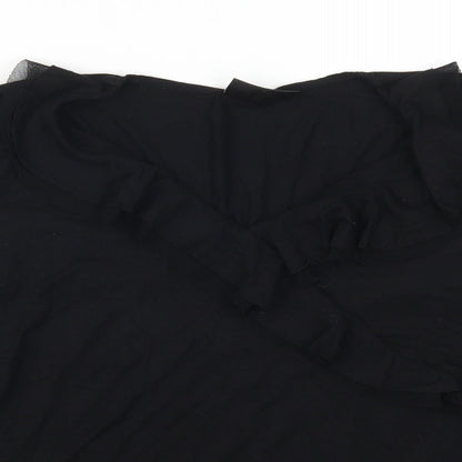 Womens UK Size 16 BHS Black Basic T-Shirt