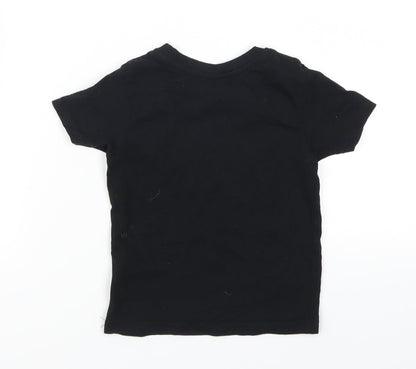 Primark Girls Black   Basic T-Shirt Size 18-24 Months  - Palm Tree