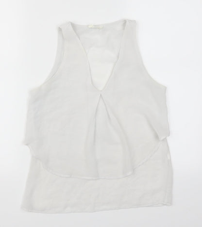 Womens UK Size S Zara White Basic Tank