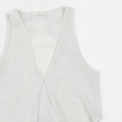 Womens UK Size S Zara White Basic Tank