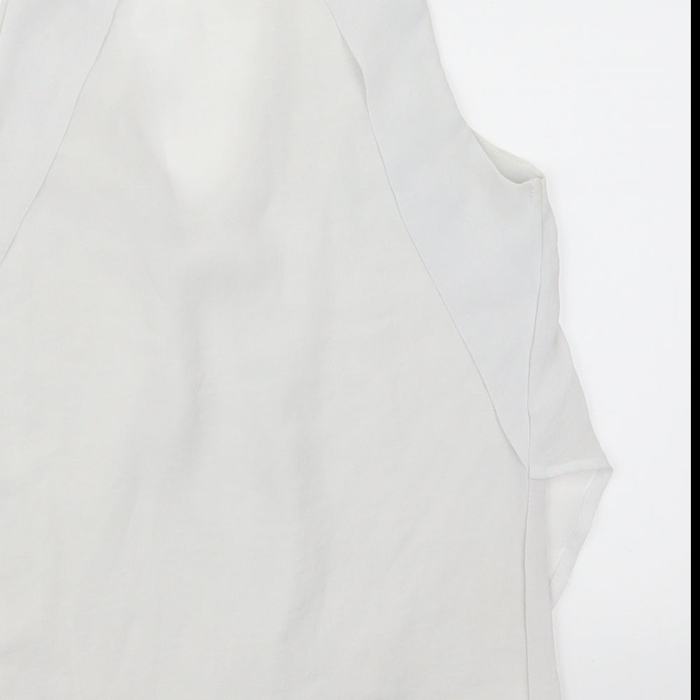 Womens UK Size S Zara White Basic Tank