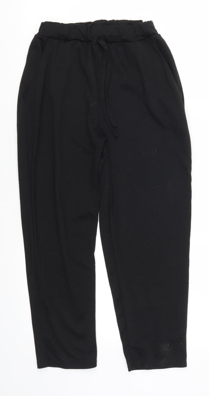 Womens UK Size S Preworn Regular Fit Sweatpants Black Trousers
