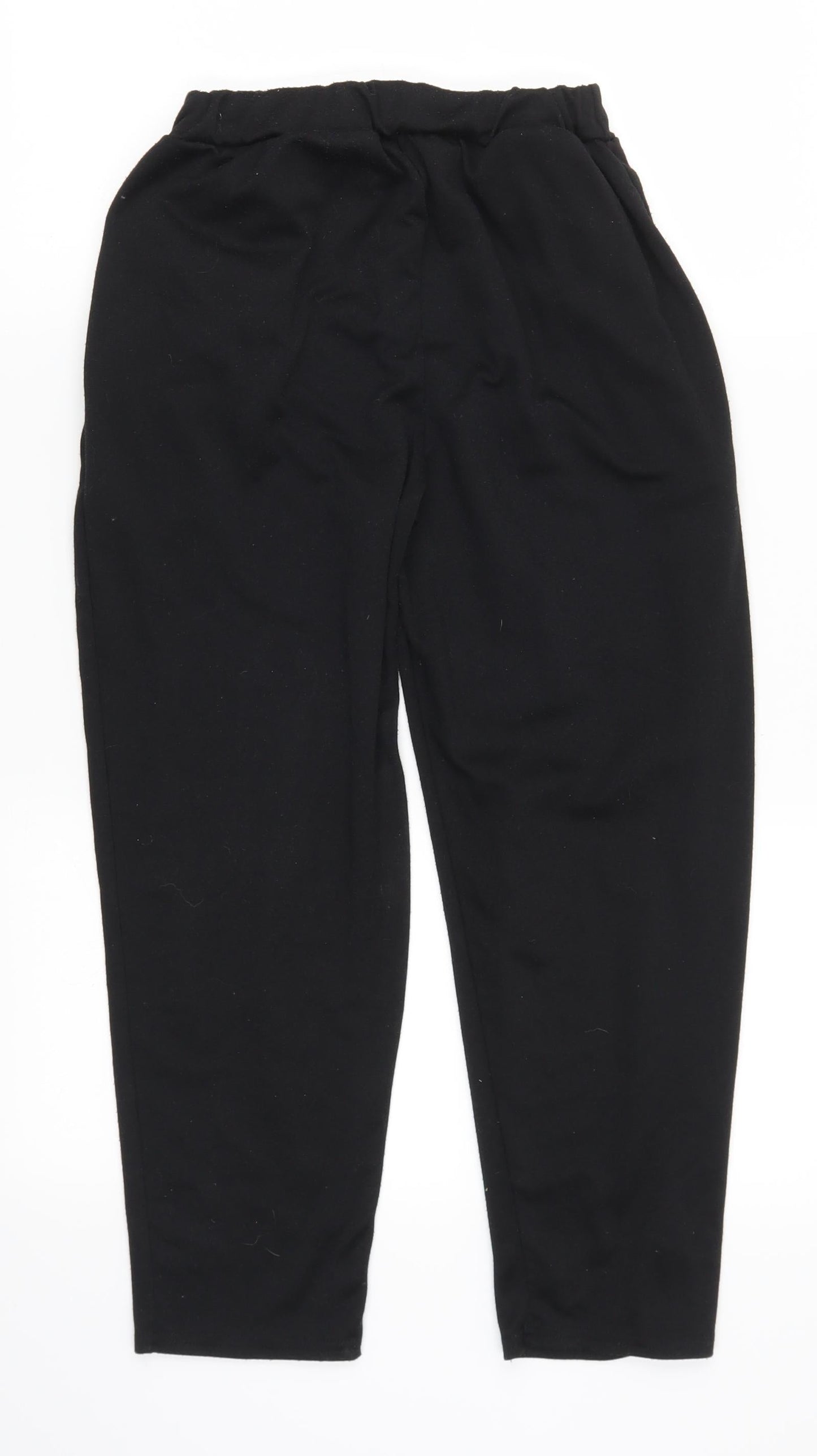 Womens UK Size S Preworn Regular Fit Sweatpants Black Trousers