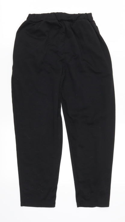 Womens UK Size S Preworn Regular Fit Sweatpants Black Trousers