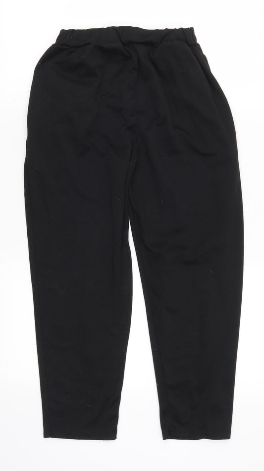 Womens UK Size S Preworn Regular Fit Sweatpants Black Trousers