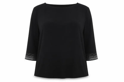 Womens UK Size 14 Stella Black Basic T-Shirt