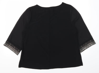 Womens UK Size 14 Stella Black Basic T-Shirt