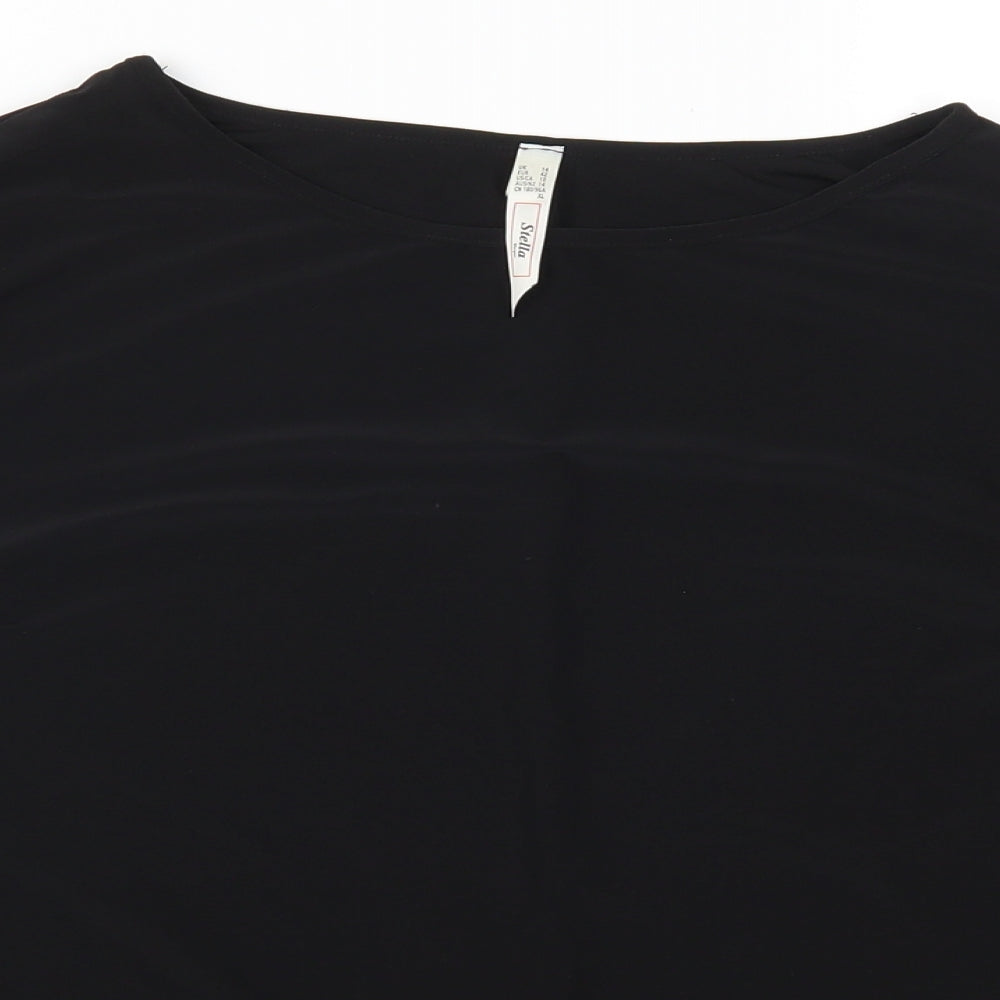 Womens UK Size 14 Stella Black Basic T-Shirt
