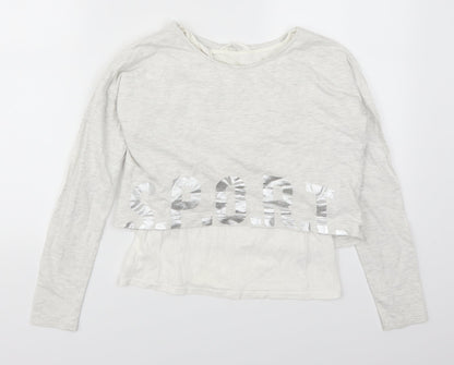 H&M Girls Grey   Pullover Sweatshirt Size 11-12 Years  - Sport