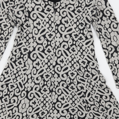 Marks and Spencer Womens Grey Geometric  Skater Dress  Size 8
