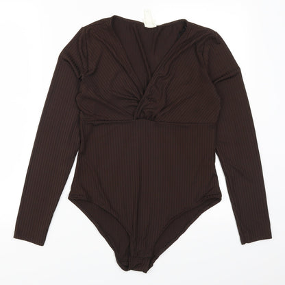 H&M Womens Brown   Bodysuit One-Piece Size M