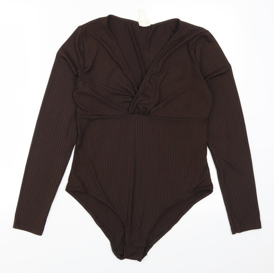 H&M Womens Brown   Bodysuit One-Piece Size M