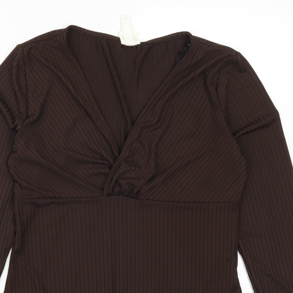 H&M Womens Brown   Bodysuit One-Piece Size M