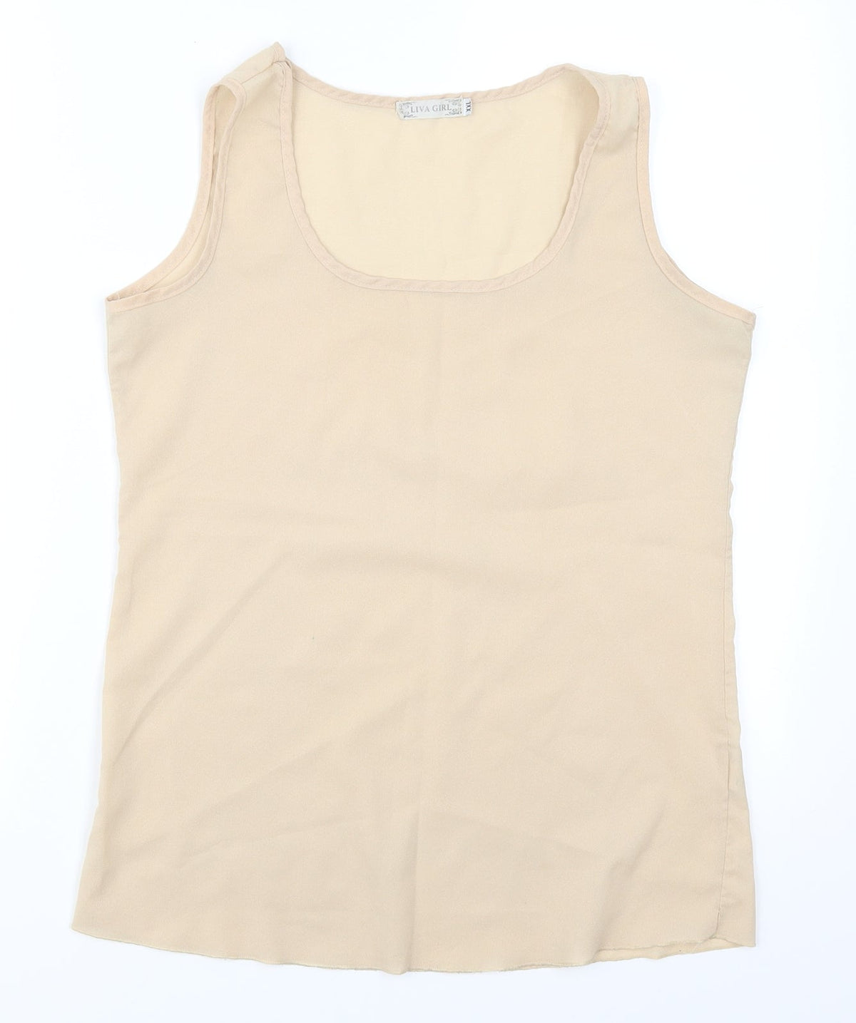 Liva Girl Womens Beige   Basic Tank Size 2XL
