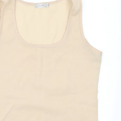 Liva Girl Womens Beige   Basic Tank Size 2XL