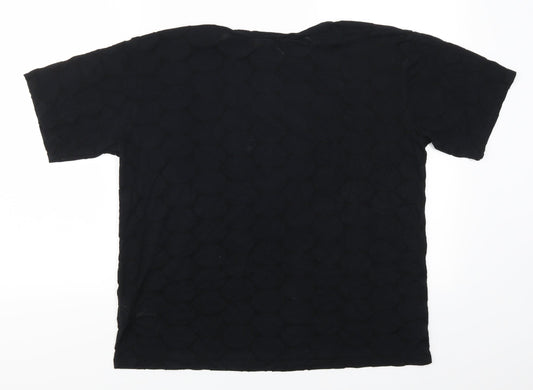 Blonde + Blonde Womens Black Polka Dot  Basic T-Shirt Size 12