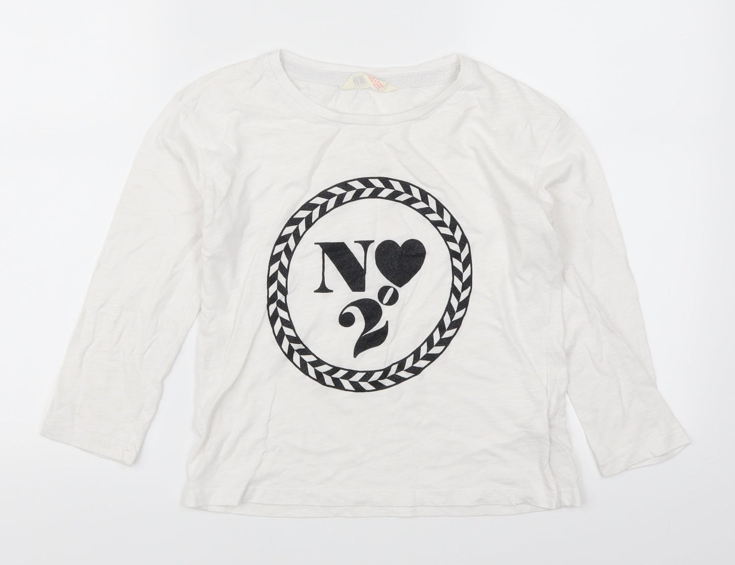 H&M Girls White   Basic T-Shirt Size 11-12 Years  - No2