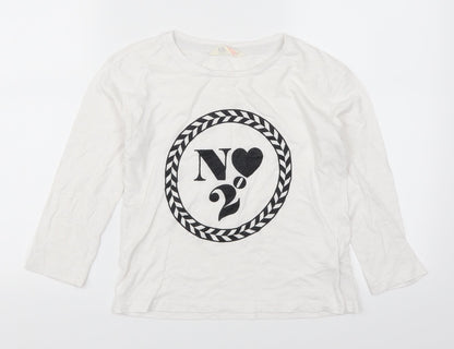 H&M Girls White   Basic T-Shirt Size 11-12 Years  - No2
