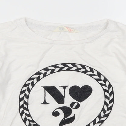 H&M Girls White   Basic T-Shirt Size 11-12 Years  - No2