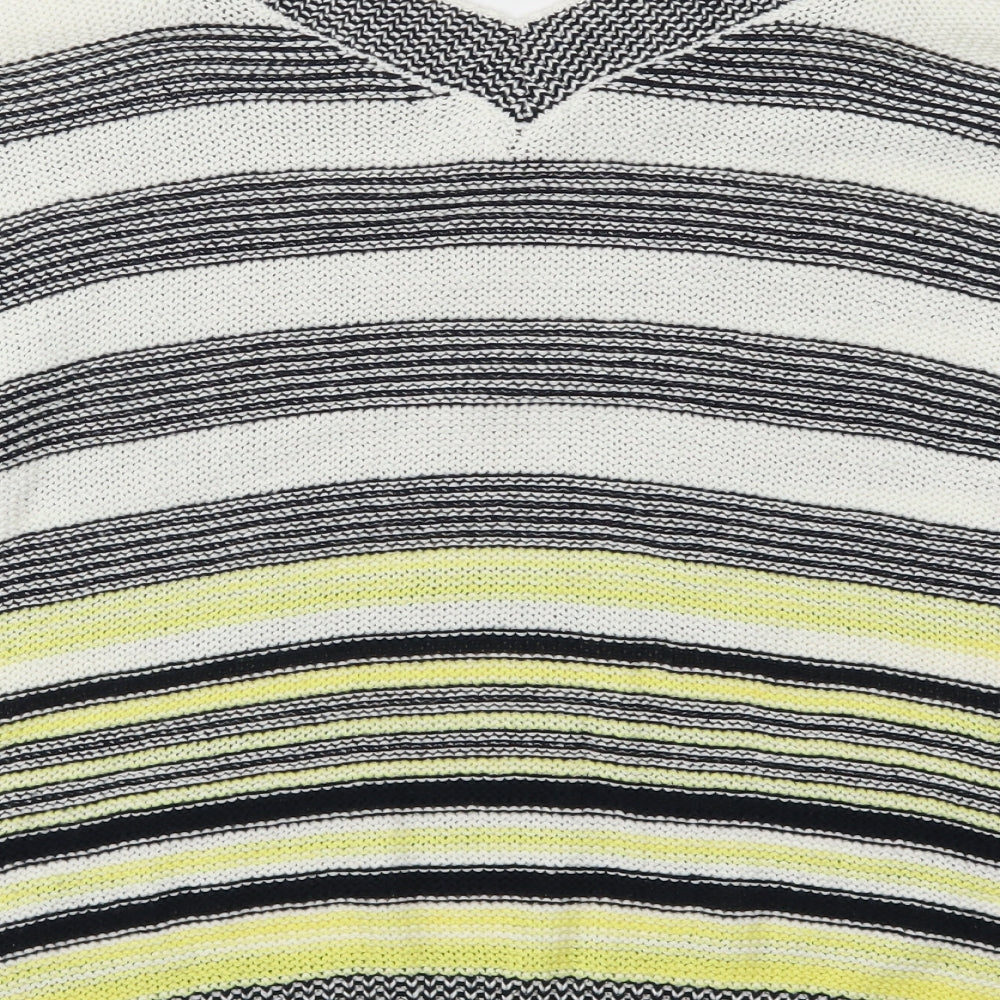 F&F Womens Yellow Striped  Pullover Jumper Size 12