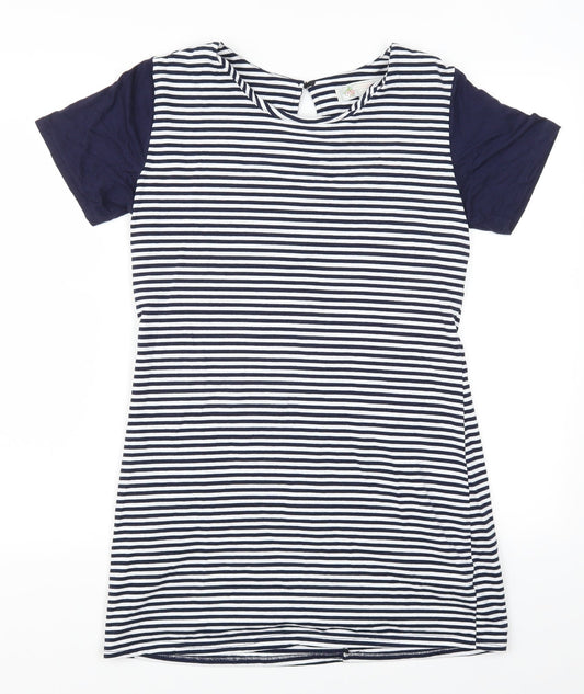 Cameo Rose Womens Blue Striped  T-Shirt Dress  Size S