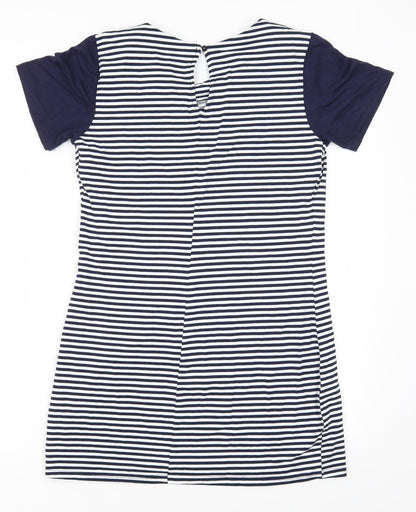 Cameo Rose Womens Blue Striped  T-Shirt Dress  Size S