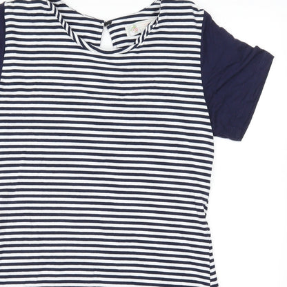 Cameo Rose Womens Blue Striped  T-Shirt Dress  Size S