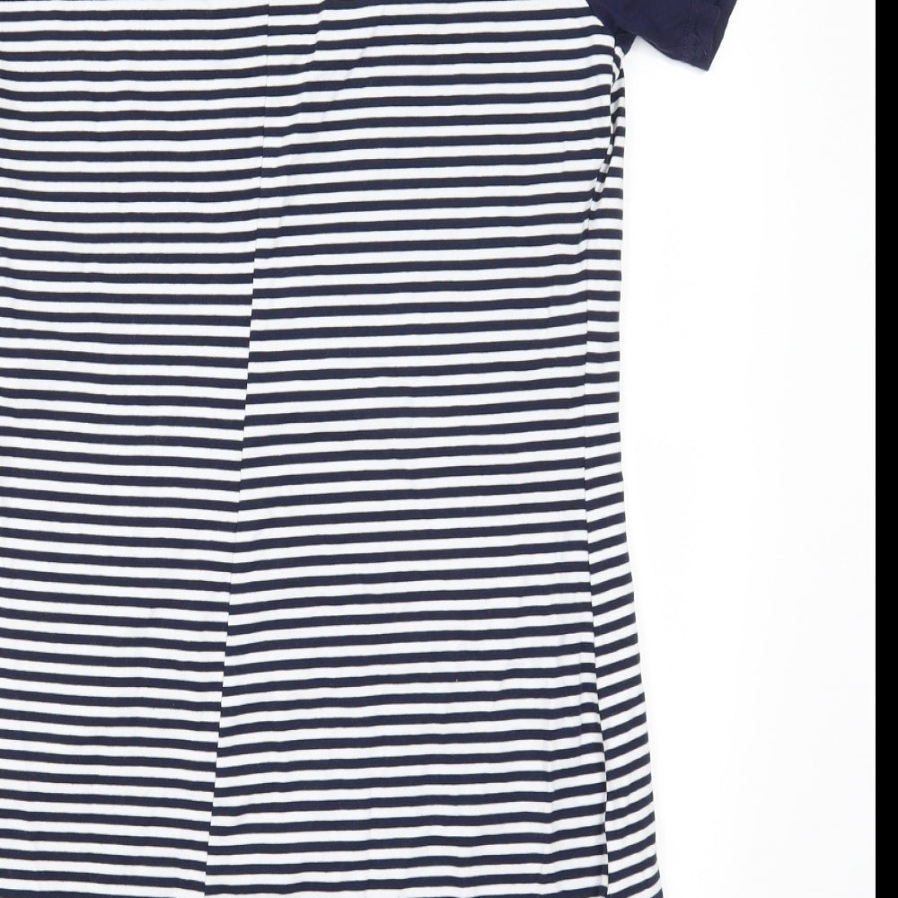 Cameo Rose Womens Blue Striped  T-Shirt Dress  Size S