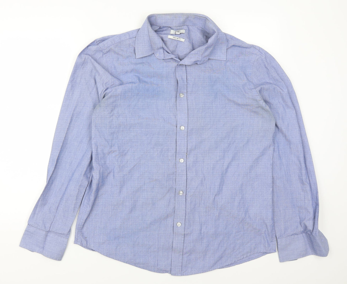 F&F Mens Blue    Button-Up Size 16.5