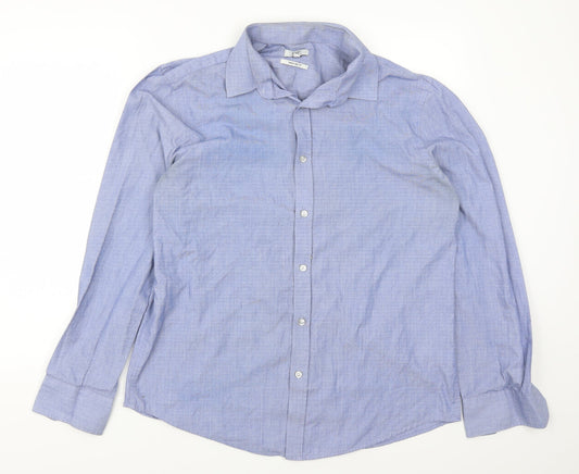 F&F Mens Blue    Button-Up Size 16.5