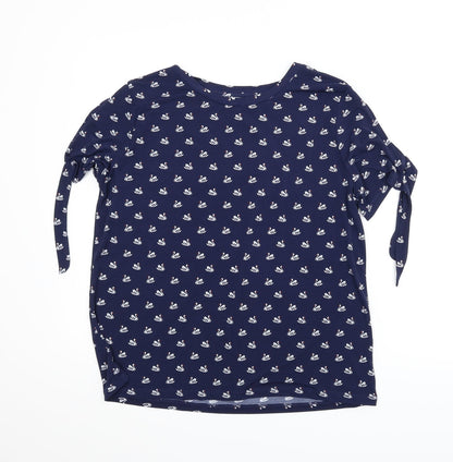 Womens UK Size 14 Warehouse Blue Basic Blouse