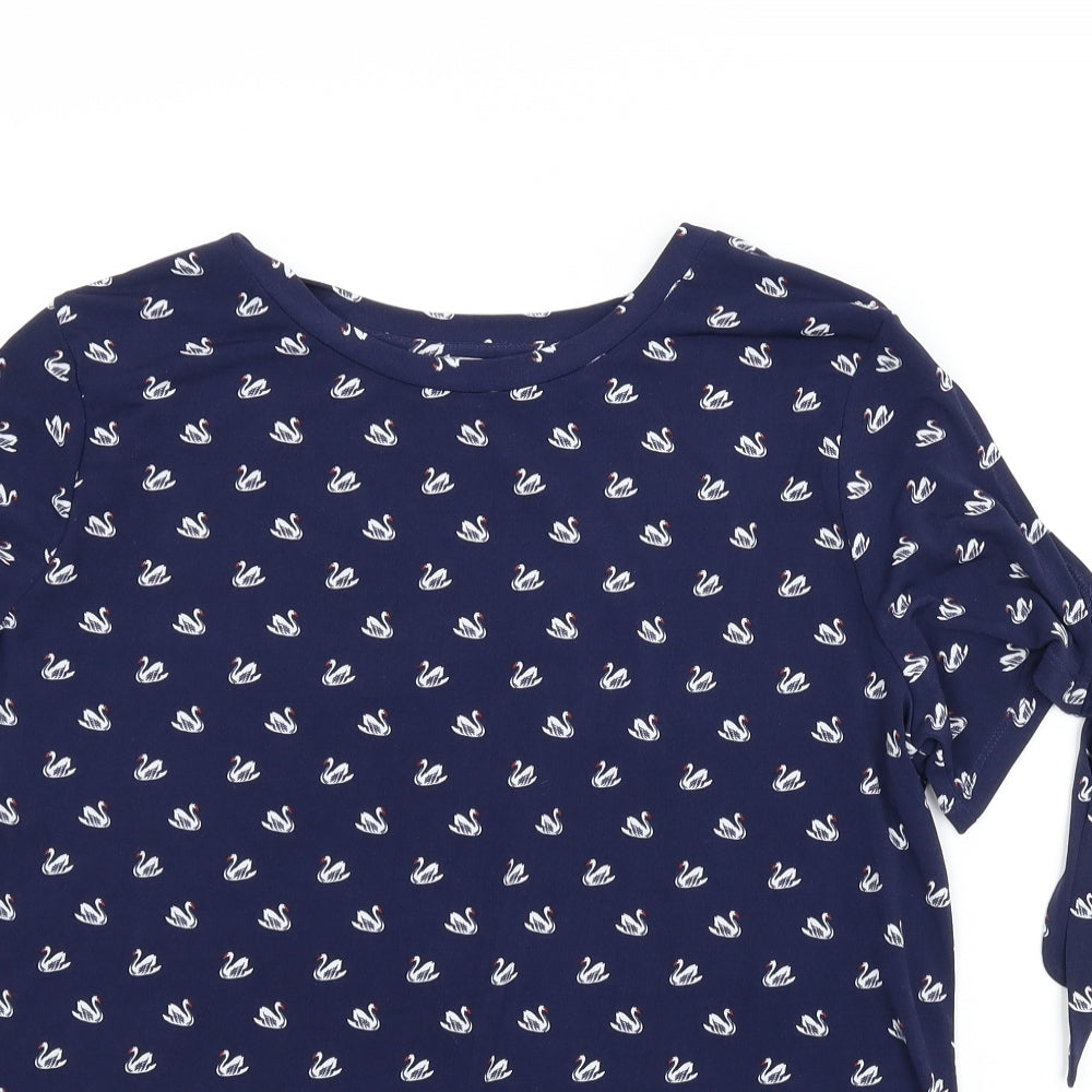 Womens UK Size 14 Warehouse Blue Basic Blouse