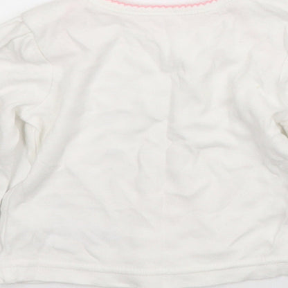 George Girls White Animal Print  Basic T-Shirt Size 0-3 Months  - Disney