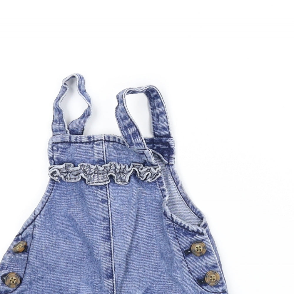 Matalan Girls Blue  Denim Pinafore/Dungaree Dress  Size 9-12 Months