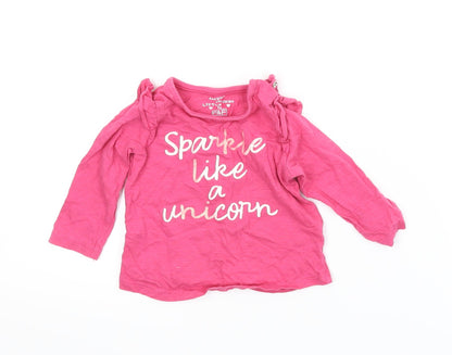 F&F Girls Pink   Basic T-Shirt Size 3-6 Months