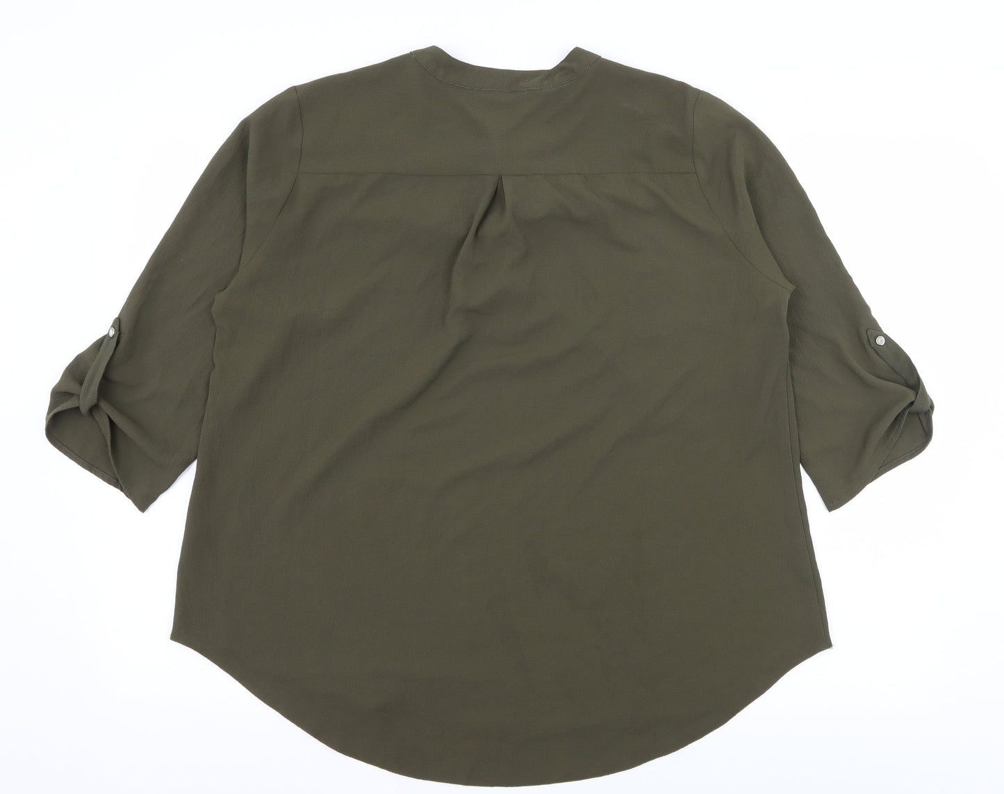 Womens UK Size 10 Papaya Green Basic Blouse