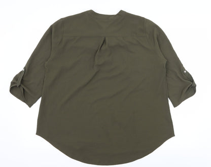 Womens UK Size 10 Papaya Green Basic Blouse