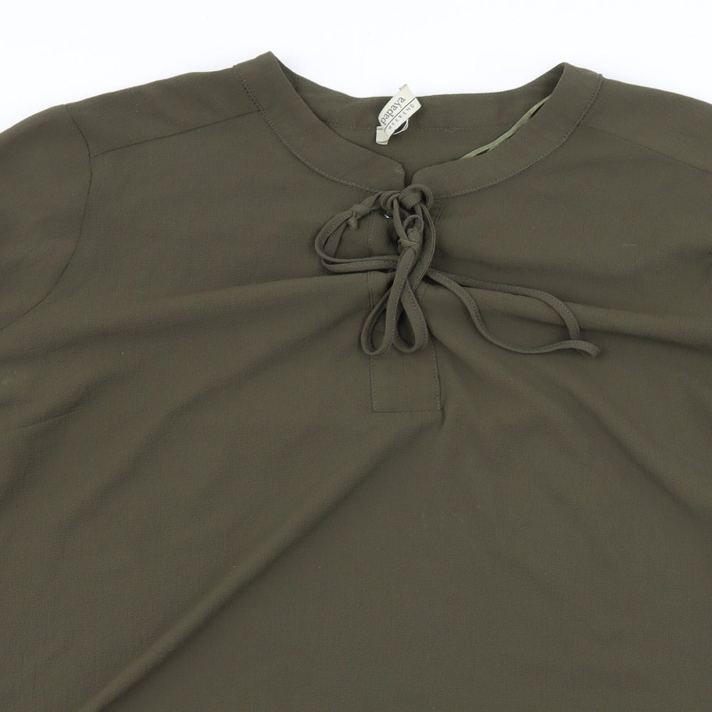 Womens UK Size 10 Papaya Green Basic Blouse