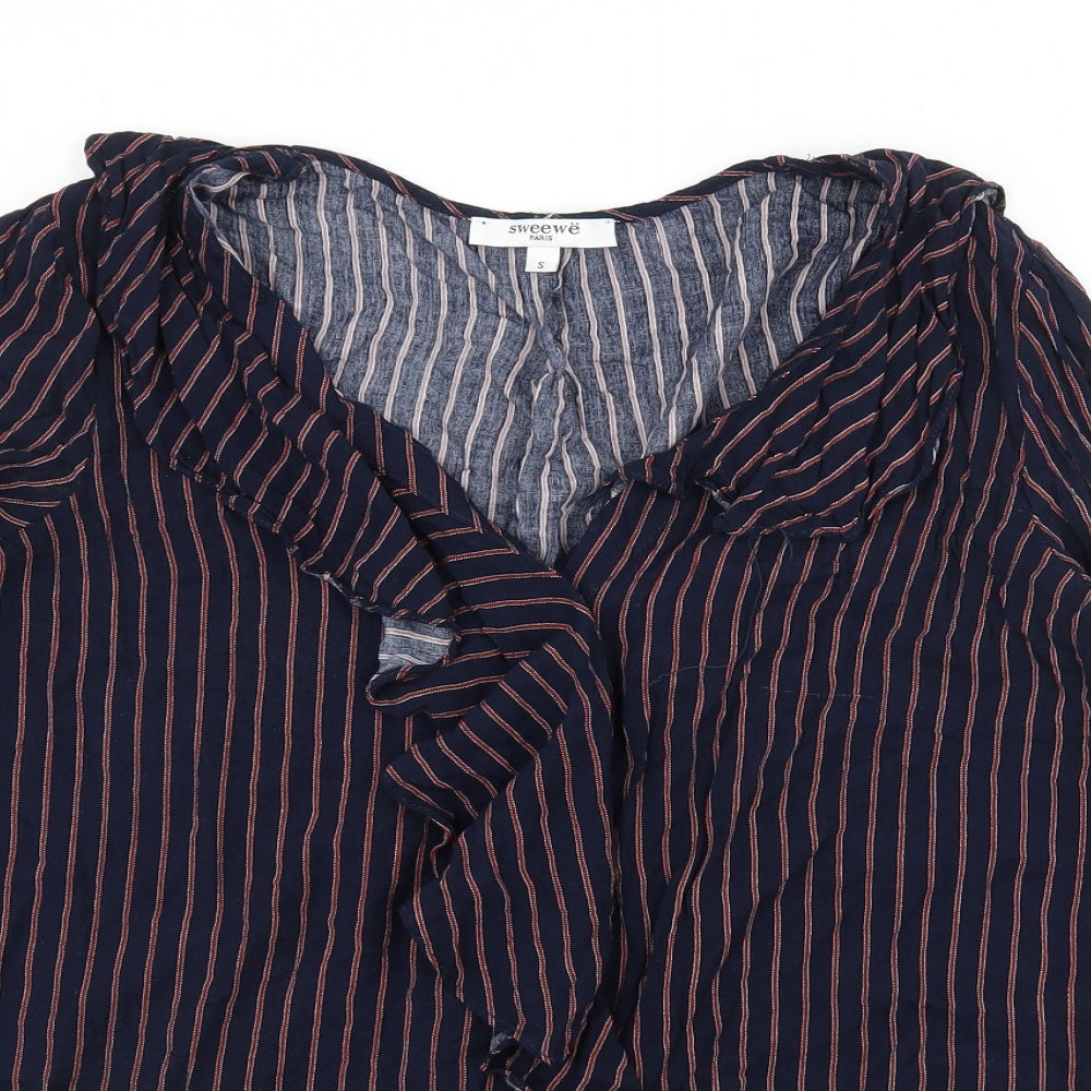 Womens UK Size S Sweewe Blue Basic Blouse