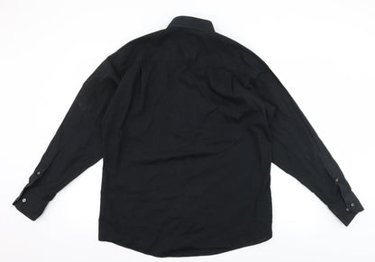 River Island Mens Black    Button-Up Size 15.5