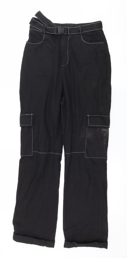 Womens UK Size 6 PRETTYLITTLETHING Regular Fit  Black Trousers