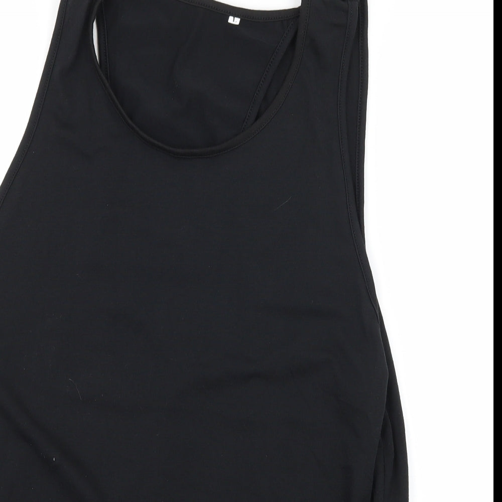 Womens UK Size L Preworn Black Basic Tank