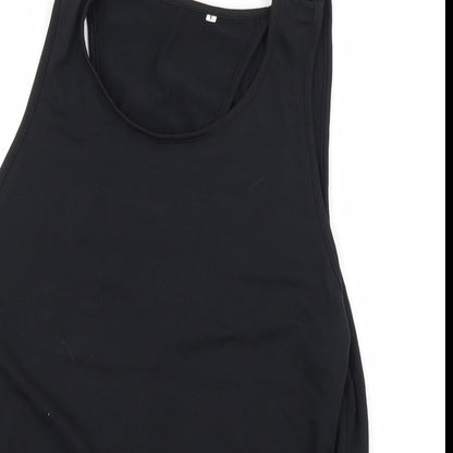 Womens UK Size L Preworn Black Basic Tank