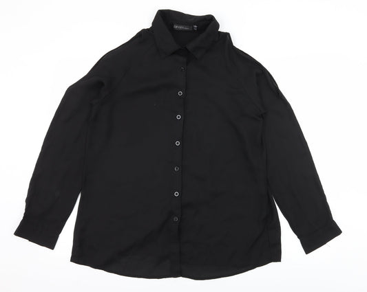 Womens UK Size 10 Zanzea Black Basic Blouse