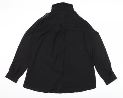 Womens UK Size 10 Zanzea Black Basic Blouse