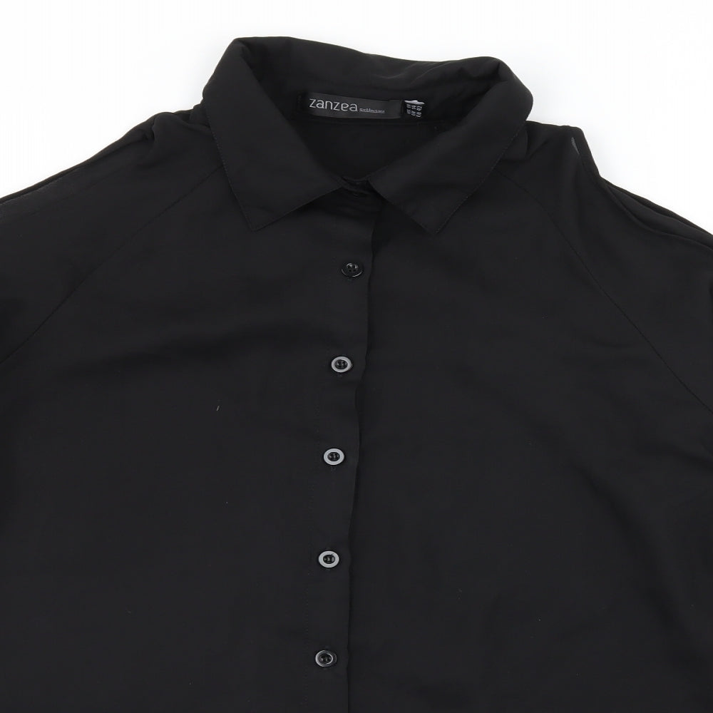 Womens UK Size 10 Zanzea Black Basic Blouse