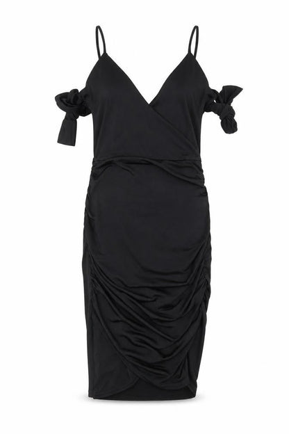 Diva Womens Black   Slip Dress  Size 6  - Ruched
